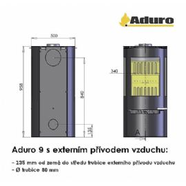 Krbová kamna Aduro 9-air s externím přívodem vzduchu